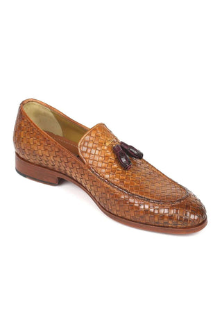 Paul Parkman Woven Leather Tassel Loafers (PM5507)-AmbrogioShoes