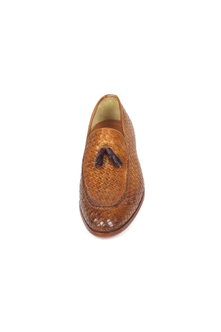 Paul Parkman Woven Leather Tassel Loafers (PM5507)-AmbrogioShoes