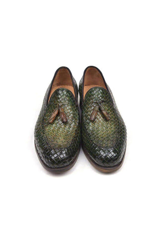 Paul Parkman Woven Leather Tassel Loafers (PM5507)-AmbrogioShoes