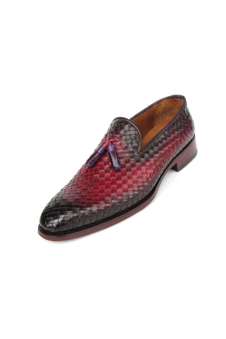 Paul Parkman Woven Leather Tassel Loafers (PM5808)-AmbrogioShoes