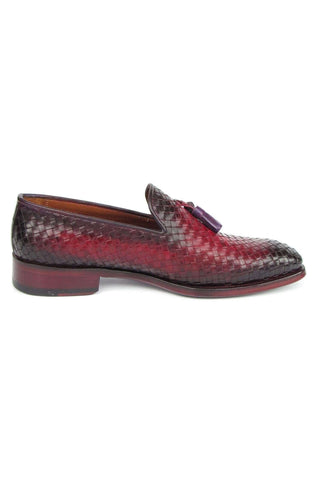 Paul Parkman Woven Leather Tassel Loafers (PM5808)-AmbrogioShoes