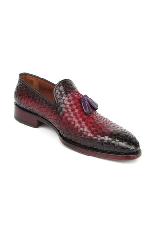 Paul Parkman Woven Leather Tassel Loafers (PM5808)-AmbrogioShoes