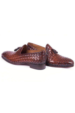 Paul Parkman Woven Leather Tassel Loafers (PM5808)-AmbrogioShoes