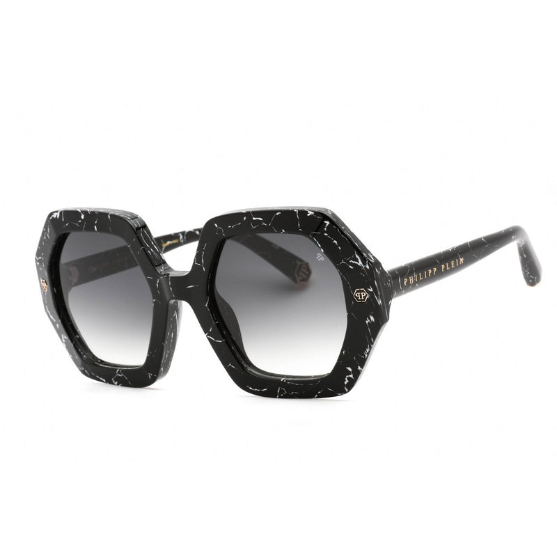 Philipp Plein SPP039M Sunglasses Marbled Black / Grey Gradient Women's-AmbrogioShoes