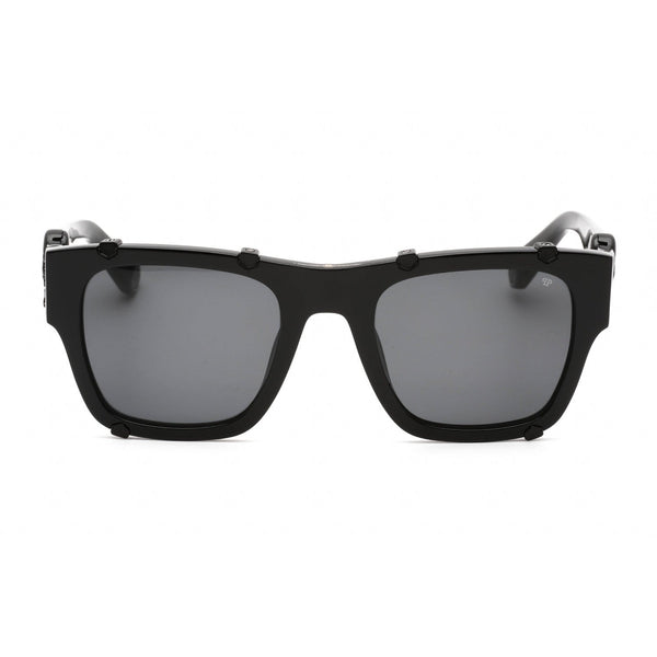 Philipp Plein SPP042V Sunglasses Shiny Black / Smoke-AmbrogioShoes