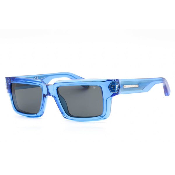 Philipp Plein SPP044M Sunglasses SHINY TRANSPARENT BLUE/Grey-AmbrogioShoes