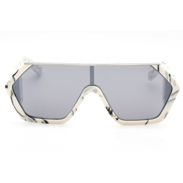 Philipp Plein SPP047 Sunglasses Marbled Ivory / Smoke/Mirror Silver-AmbrogioShoes