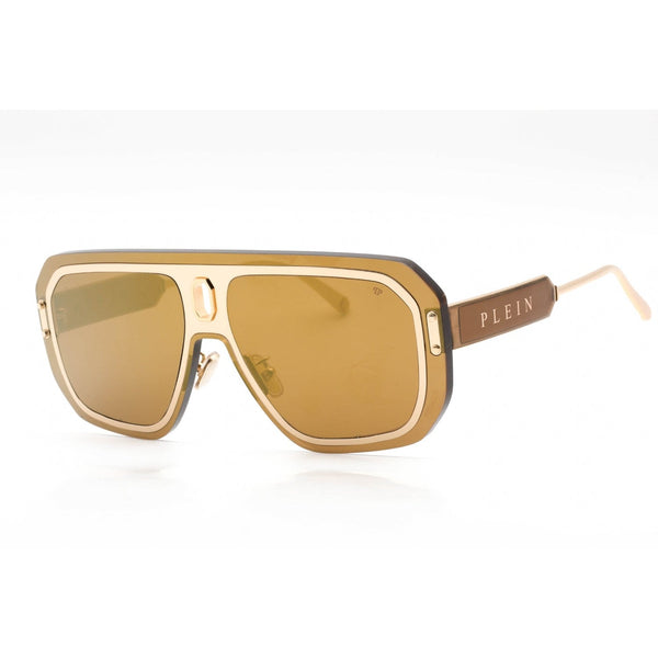 Philipp Plein SPP050 Sunglasses Shiny Rose Gold / Brown Mirror Gold-AmbrogioShoes
