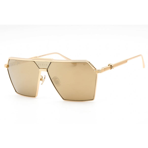 Philipp Plein SPP076V Sunglasses Polished Yellow Gold / Smoke Mirror Gold-AmbrogioShoes