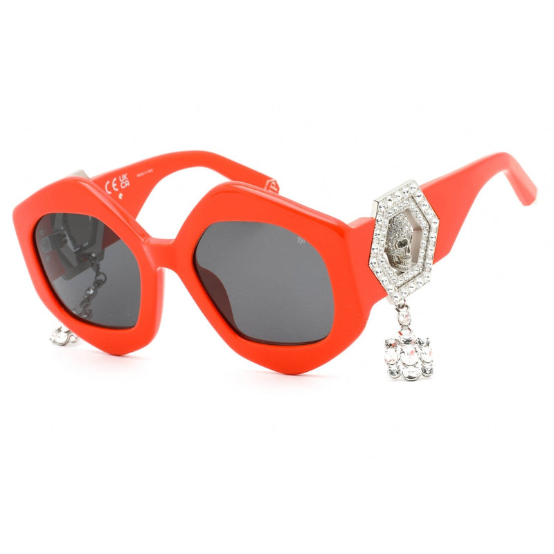 Philipp Plein SPP102S Sunglasses Matte Dark Orange / Smoke Women's-AmbrogioShoes