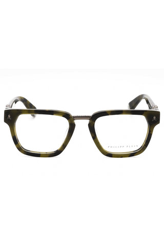 Philipp Plein VPP055M Eyeglasses Shiny Green Havana / Clear Lens-AmbrogioShoes