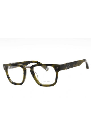 Philipp Plein VPP055M Eyeglasses Shiny Green Havana / Clear Lens-AmbrogioShoes