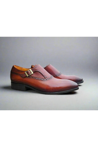Carrucci KS503-05 Leather Single Monk-Strap