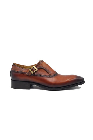 Carrucci KS503-05 Leather Single Monk-Strap