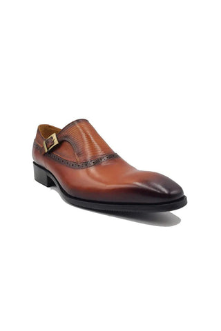 Carrucci KS503-05 Leather Single Monk-Strap