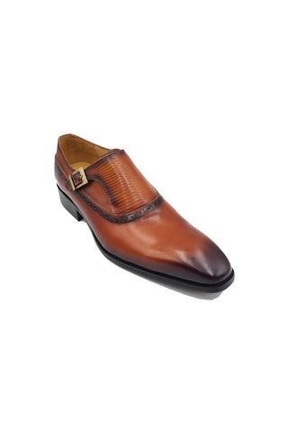 Carrucci KS503-05 Leather Single Monk-Strap