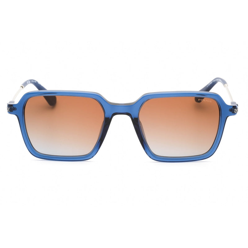 Police SPLL10M Sunglasses Shiny Transparent Blue / Brown Gradient-AmbrogioShoes