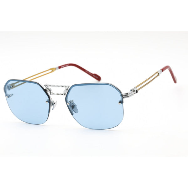 Porta Romana Mod. 1012 Sunglasses Silver Light Blue / Blue-AmbrogioShoes