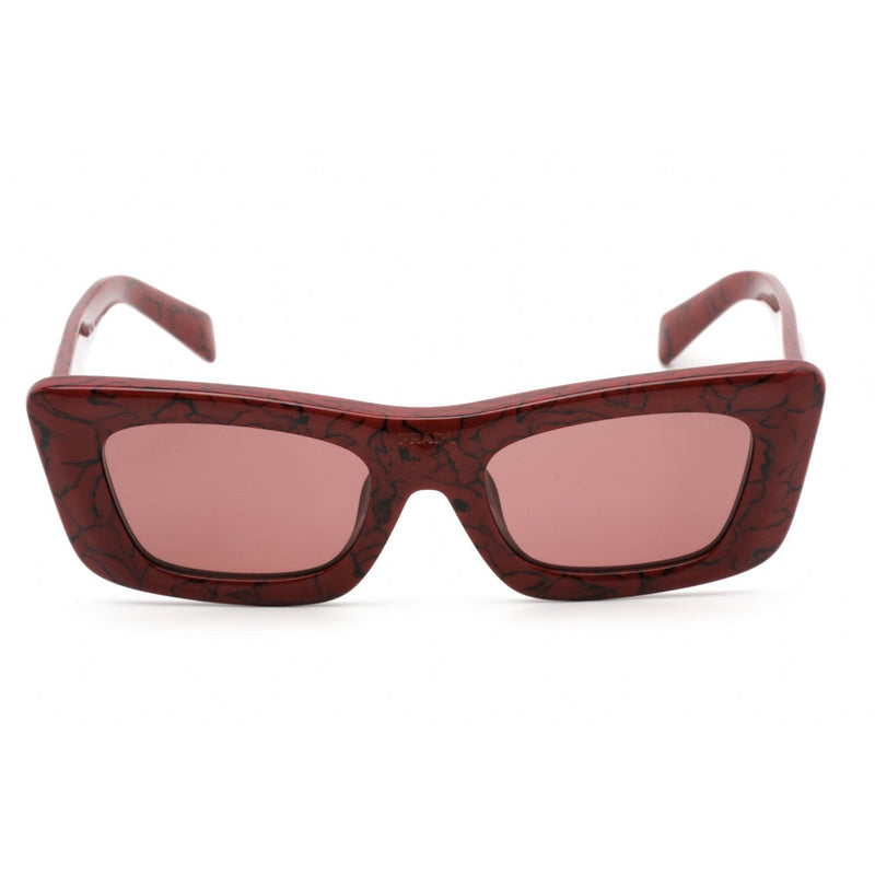 Prada 0PR 13ZSF Sunglasses Red Marble / Dark Violet Women's-AmbrogioShoes