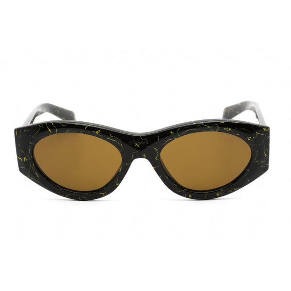 Prada 0PR 20ZS Sunglasses Black Yellow Marble / Dark Brown-AmbrogioShoes