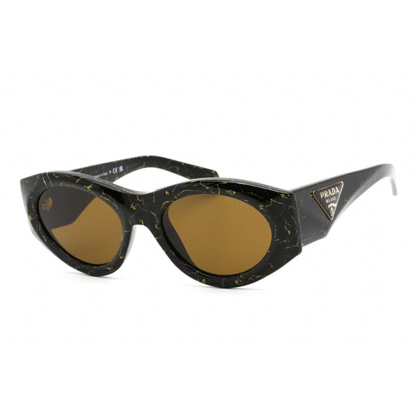 Prada 0PR 20ZS Sunglasses Black Yellow Marble / Dark Brown-AmbrogioShoes