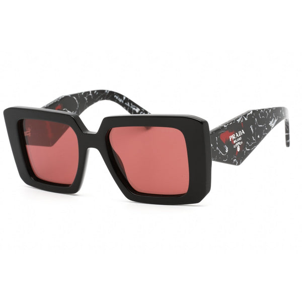 Prada 0PR 23YS Sunglasses Black / Red Mirrored Silver-AmbrogioShoes