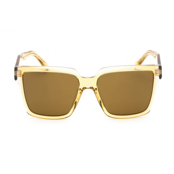 Prada 0PR 24ZS Sunglasses Ocher/Crystal Grey / Dark Brown-AmbrogioShoes