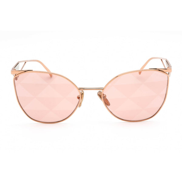 Prada 0PR 50ZS Sunglasses Pink Gold / Pink Tampo Triangles Silver-AmbrogioShoes