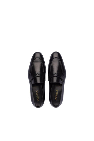 Prada 2DB185-248 Black Leather Penny Loafers (PRM1031)