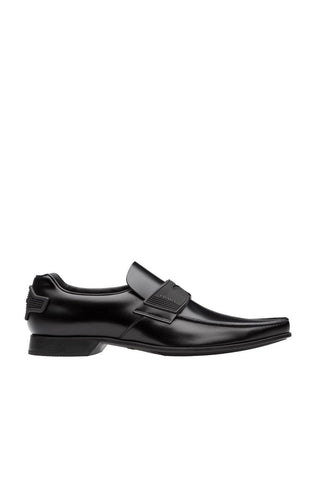 Prada 2DG094-B4L Black Calf-Skin Leather Moccasin Loafers (PRM1006)-AmbrogioShoes