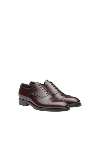 Prada 2EA130-055 Burgundy Calf-Skin Leather Oxfords (PRM1007)-AmbrogioShoes