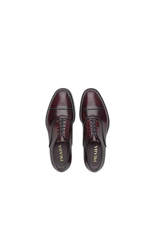 Prada 2EA130-055 Burgundy Calf-Skin Leather Oxfords (PRM1007)-AmbrogioShoes