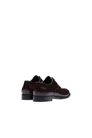 Prada 2EB184-ZJY Brown Polished Calf-Skin Leather Derby (PRM1010)-AmbrogioShoes