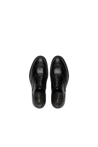 Prada 2EC134-ZJY Black Polished Calf-Skin Leather Derby (PRM1011)-AmbrogioShoes