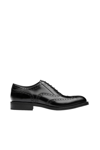 Prada 2EC134-ZJY Black Polished Calf-Skin Leather Derby (PRM1011)-AmbrogioShoes