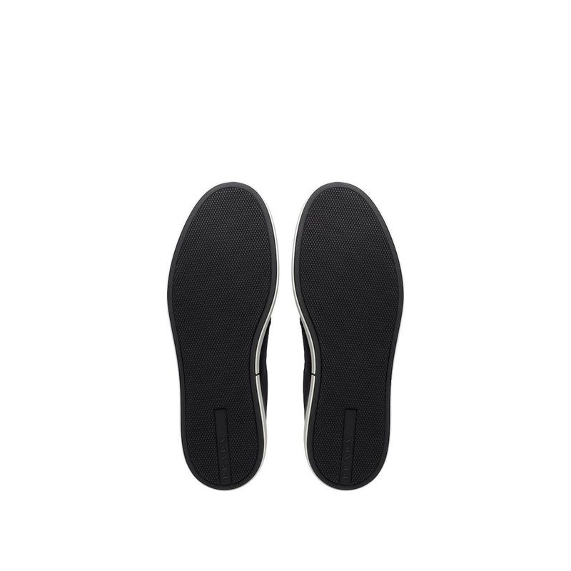 Prada 4D3417-6DT Men's Shoes Black Badge Calf-Skin Leather Casual Slip-On Sneakers (PRM1020)-AmbrogioShoes