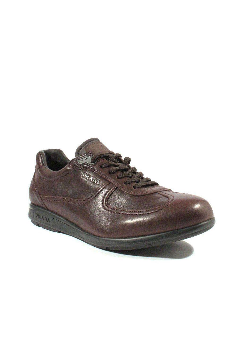Prada Men's Brown Nappa Aviator Six Lace-Up Sneakers Elevate your – AmbrogioShoes