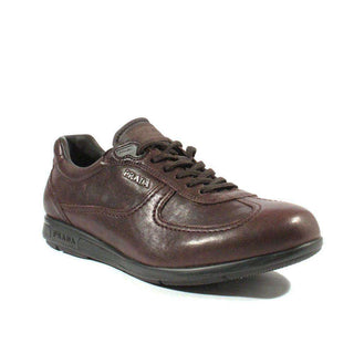 Prada Mens Designer Shoes Brown Nappa Aviator Six Lace-Up Sneakers (PRMSNK6)-AmbrogioShoes