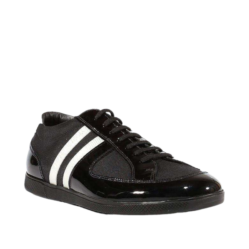 Prada Sneakers Sports Men's Shoes Black & Silver 4E1806 (PRM66)-AmbrogioShoes