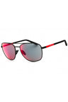 DG008F - Rubbered Black/Dark Grey Mirror Blue/Red