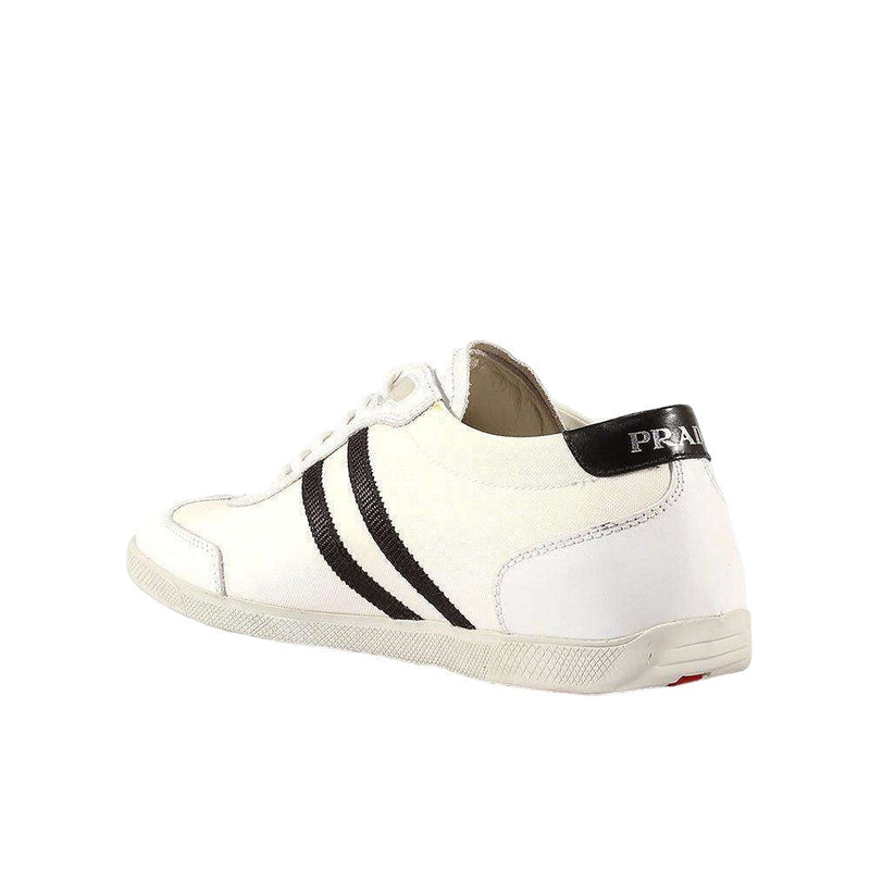 Prada Sports Men's Designer Shoes Designer White/Black Sneakers 4E1595 (PRM42)-AmbrogioShoes