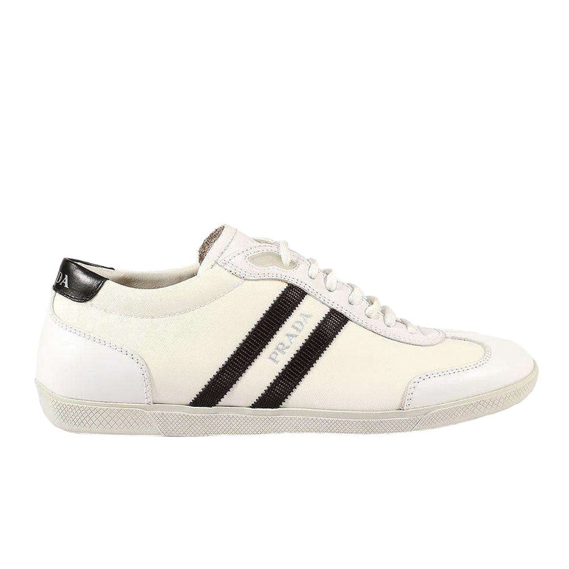 Prada Sports Men's Designer Shoes Designer White/Black Sneakers 4E1595 (PRM42)-AmbrogioShoes