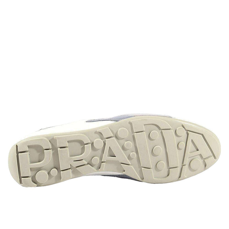 Prada Women's shoes White & Silver Sports Sneakers 3E4709-AmbrogioShoes