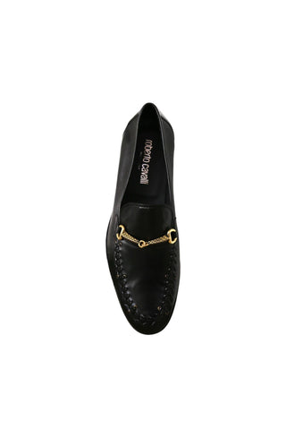 Roberto Cavalli 22505-A Black Calf-Skin Leather Horsebit Loafers (RC1005)-AmbrogioShoes