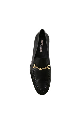 Roberto Cavalli 22505-A Black Leather Horsebit Loafers (RC1005)