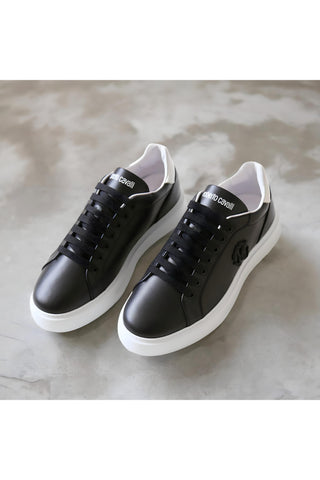 Roberto Cavalli 22535 Black Leather Casual Sneakers (RC1000)