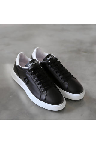 Roberto Cavalli 22535 Black Leather Casual Sneakers (RC1000)