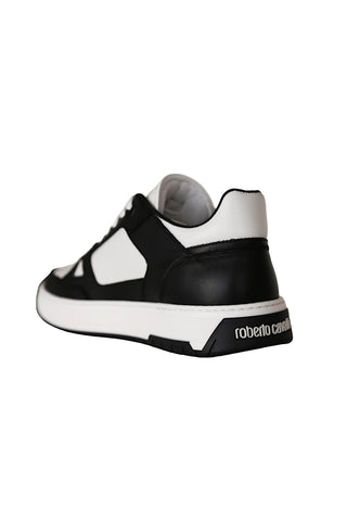 Roberto Cavalli 22536-B Black & White Leather Casual Sneakers (RC1004)