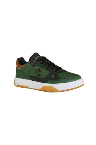 Roberto Cavalli 22537-B Militare Green Fabric / Calf-Skin Leather Casual Sneakers (RC1002)-AmbrogioShoes