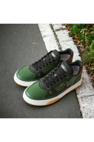 Roberto Cavalli 22537-B Militare Green Fabric / Leather Casual Sneakers (RC1002)